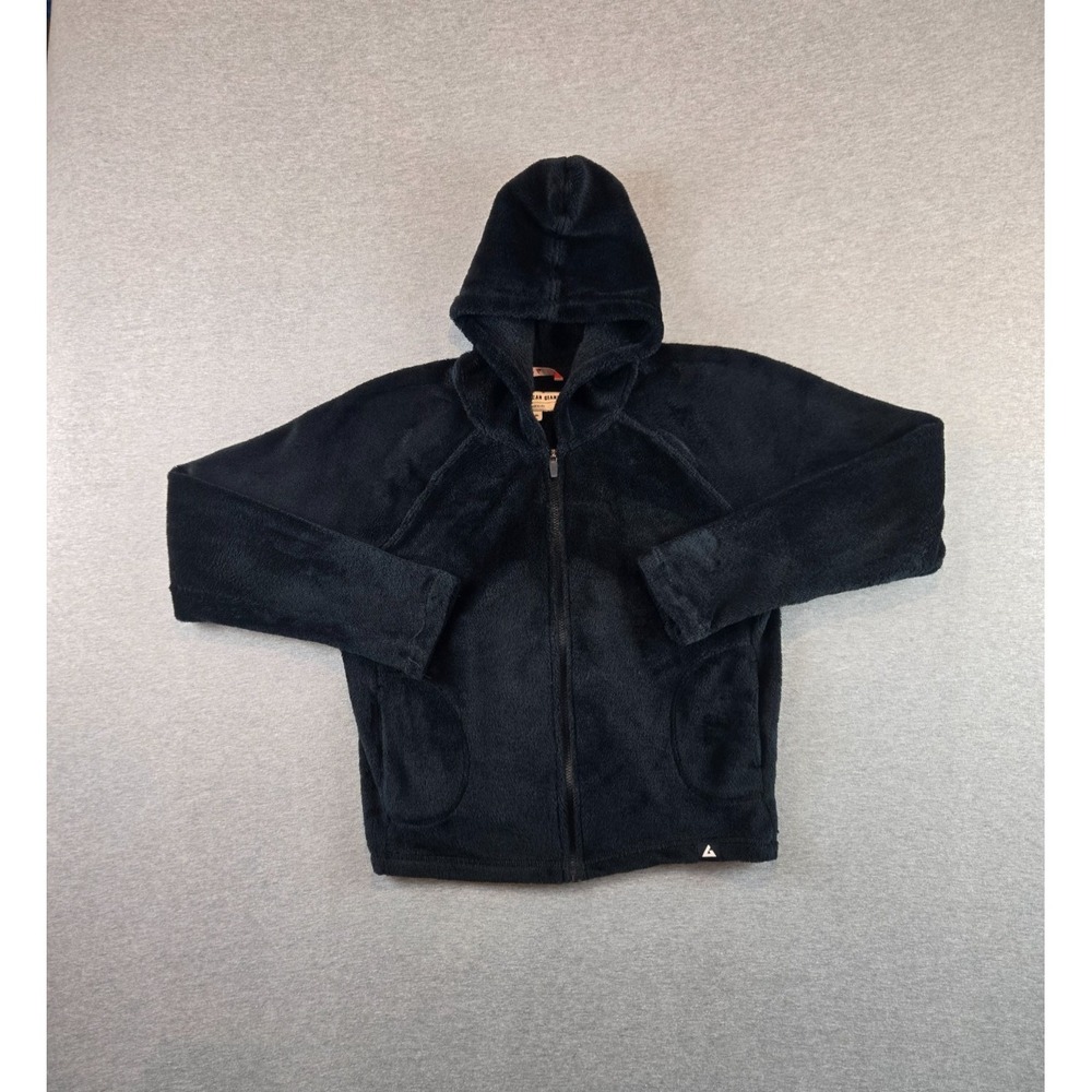 American Giant Hoodie Womens XL Black Teddy Sherpa Full Zip Polartec‎ Jacket